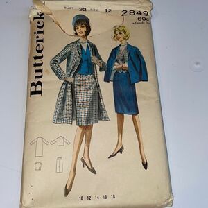 Vtg 50s/60s Butterick uncut tailored coordinates sewing pattern